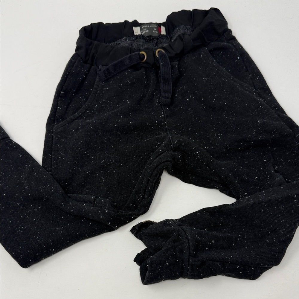Zara Kids Black Speckled Drawstring Jogger Pants with pockets size 4/5 110 cm